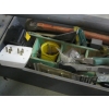 Image 3 : WOODEN TOTE W/MISC. TOOLS, ETC.