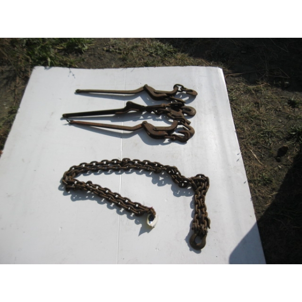 3 CHAIN CINCHES & A 10'8" CHAIN