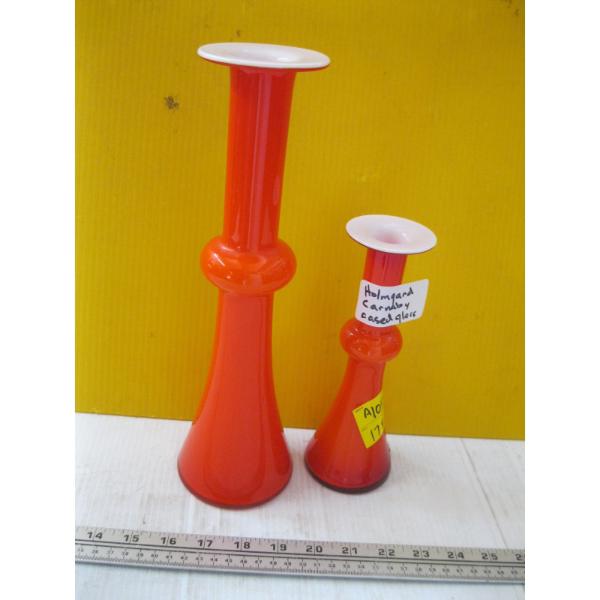 HOME GUARD CARNABY MCM CASED GLASS CANDLESTICKS