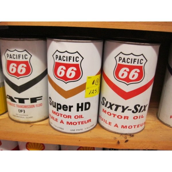 3 PACIFIC 66 OIL TINS