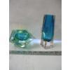Image 2 : 2 URANIUM GLASS MURANO SOMMERSO VASES