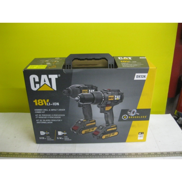 18V CAT LITHIUM ION HAMMER DRILL & IMPACT DRIVER COMBO KIT
