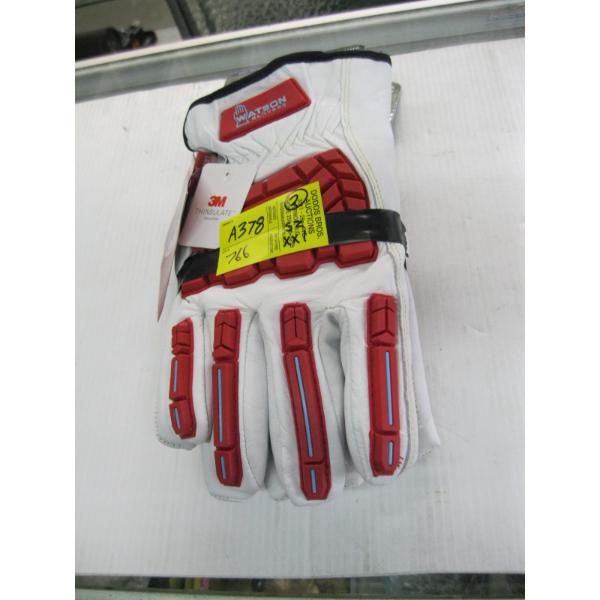 2 PAIR OF XXL VAN GOAT WINTER LINED GLOVES - RED & WHITE
