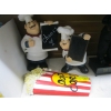Image 1 : 2 BAKER SIGN FIGURINES & WALL MOUNT POPCORN SIGN
