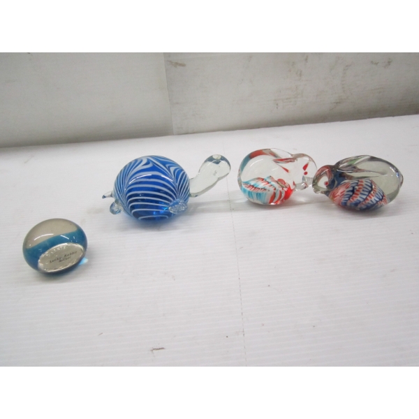 3 GLASS PAPER WEIGHTS