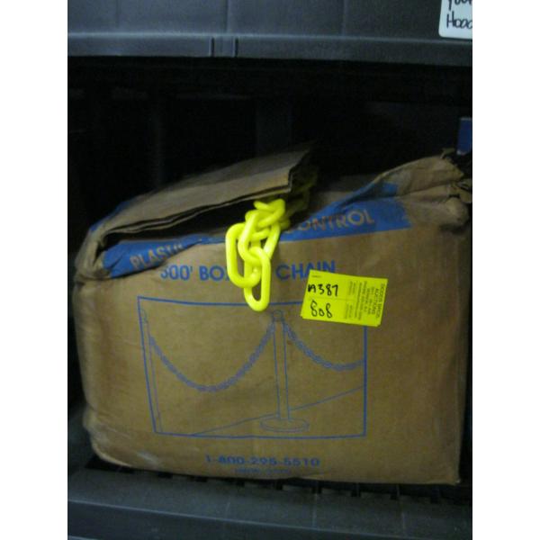 500' OF 2" LINKS YELLOW PLASTIC CHAIN