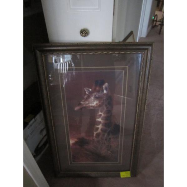 FRAMED PRINT, SIGNED BY JANICE LEE, GIRAFFE