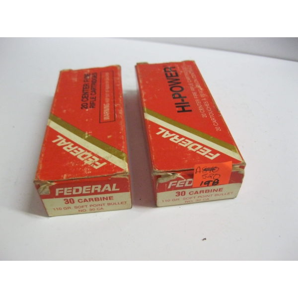FEDERAL HI-POWER 30 CARBINE 110GRS SOFT POINT BULLET|2X20 CENTRE FIRE CARTRIDGES