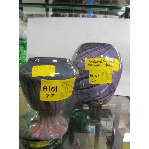 2 SIGNED VASES