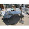 Image 2 : ROUND GLASS PATIO TABLE, 4 CHAIRS & UMBRELLA