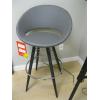 Image 1 : GREY LEATHER TOPPED STOOL