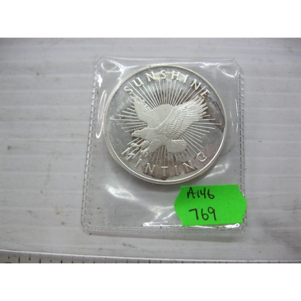 SUNSHINE MINT 1 OZ. .999 SILVER COIN (TAX EXEMPT)