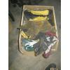 Image 2 : WOODEN BOX & A CARDBOARD BOX OF ASST'D GLOVES, WELDING HATS, ETC.