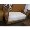 Image 4 : SINGLE WOODEN BEDFRAME W/KING COIL MATTRESS & BOXSPRING