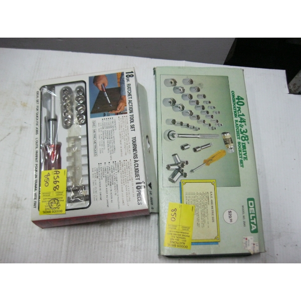 MINI RATCHET TOOL SET & A 1/4 & 3/8" DRIVE SOCKET SET