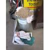 Image 1 : GARBAGE CAN W/ASST. RAGS & A BOX OF TOWELS