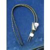 Image 1 : LEATHER & SILVER BOLO TIE, SIGNED E LONG