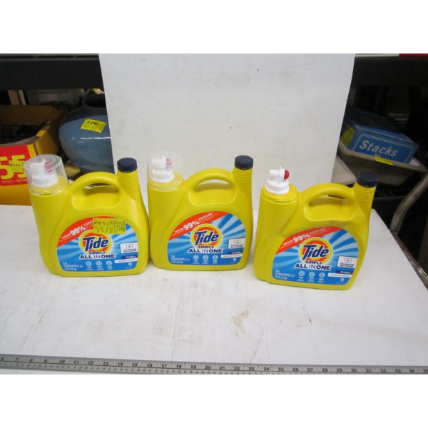 3 - 3.4L JUGS OF TIDE LAUNDRY DETERGENT