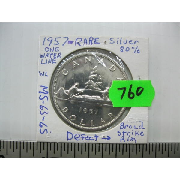 1957 CDN SILVER $1 COIN
