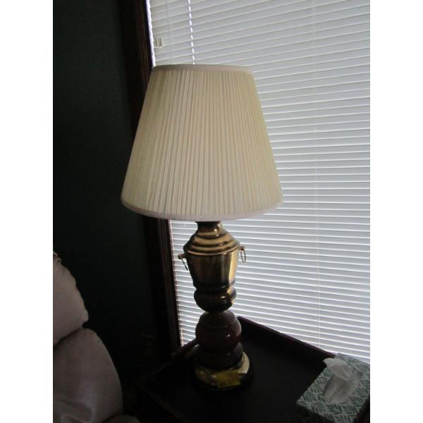 WOOD & BRASS BASED LAMP