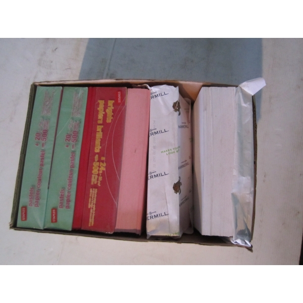 BOX OF ASST. COLORED PAPER