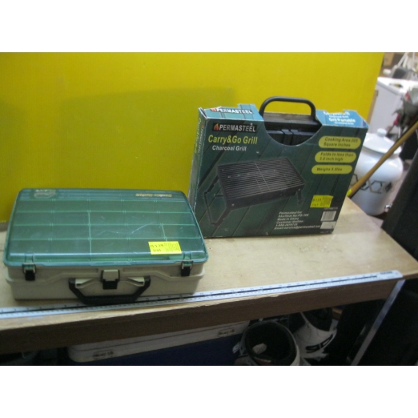 DOUBLE ACTION TACKLEBOX & A CARRY & GO GRILL
