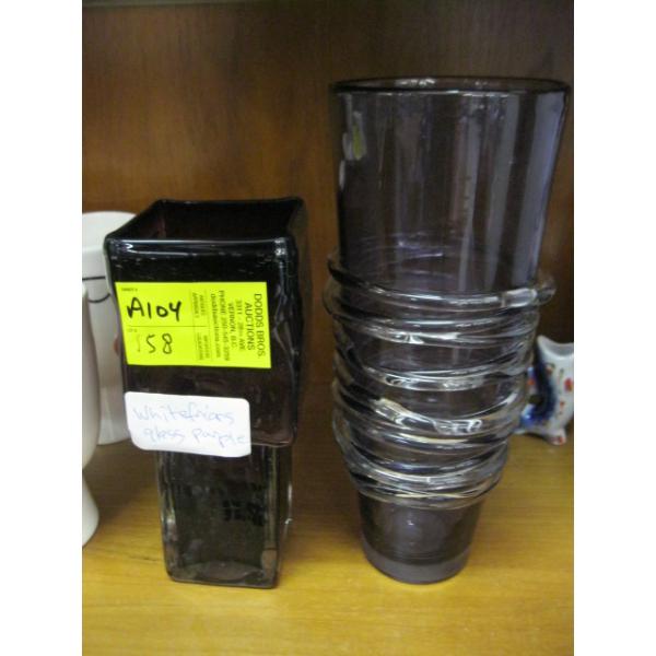 2 WHITEFRIARS GLASS VASES 