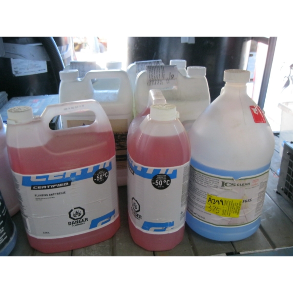 MISC. PLUMBING ANTIFREEZE, MOLD STAIN REMOVER, ETC.