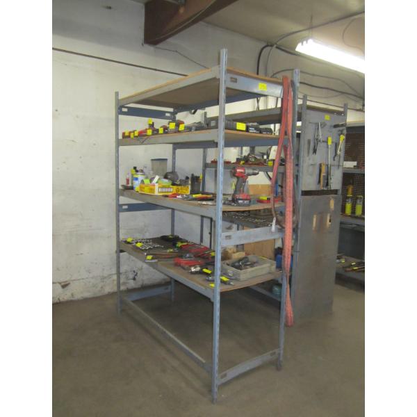 METAL & WOOD ADJUSTABLE SHELF UNIT