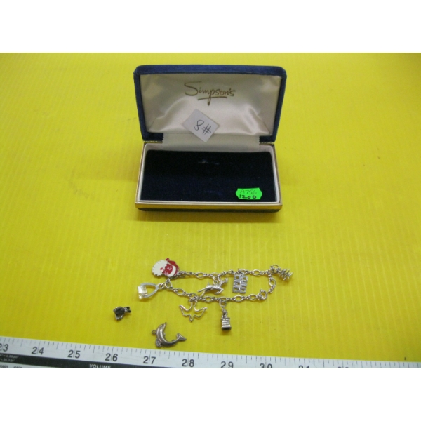 STERLING SILVER CHRISTMAS CHARM BRACELET - APPROX. 19G