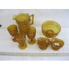 Image 2 : LG. LOT OF ASST. AMBER VINTAGE GLASSWARE