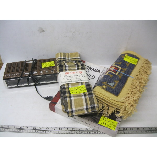 NAPKIN/PLACEMAT SET, CLOCK RADIO & WW CD DOCUMENT SET