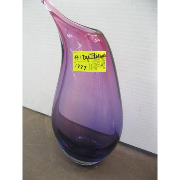 MURANO FRATELLI FORI PURPLE GLASS VASE