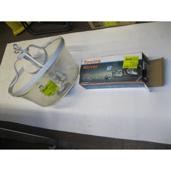 HANGING LIGHT FIXTURE & A PAIR OF TOWING MIRRORS