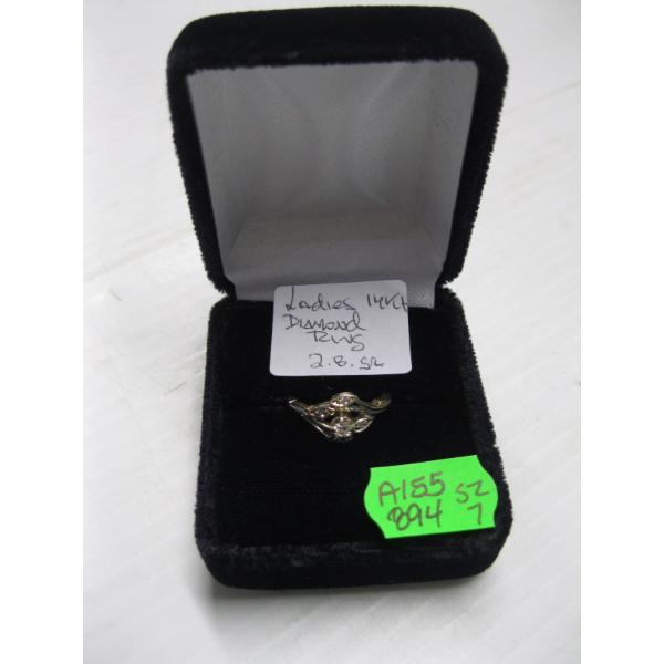 LADIES 14KT DIAMOND RING, 2.8G, SZ 7