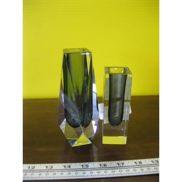 2 MURANO SAMEROSA GLASS VASES
