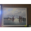 Image 1 : ORIGINAL PAINTING OF SAILBOATS & MOUNTAINS