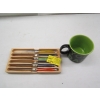 Image 1 : SET OF COLORFUL HANDLED LAGUIOLE STEAK KNIVES & A MUG