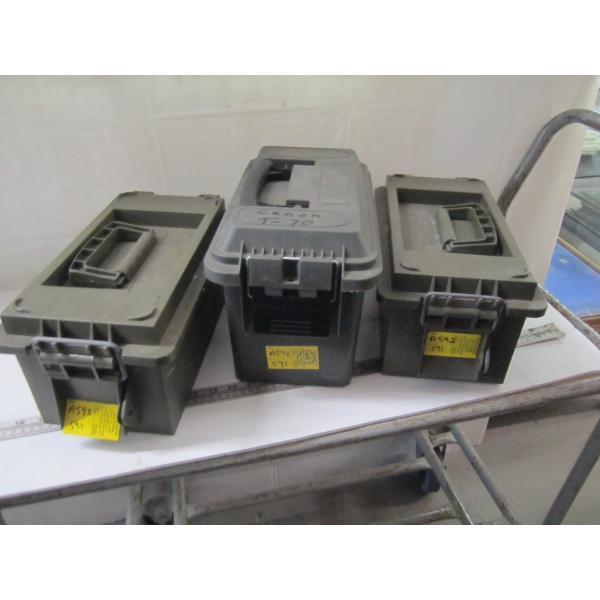 3 PLASTIC AMMO BOXES