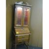 Image 1 : MAPLE SM. 2 DRAWER DROP FRONT WRITING DESK W/UPPER GLASS DOORED CABINET - MISSING SHELVES