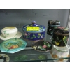 Image 1 : CLOISENNE TINS, MOORCROFT ASHTRAY & BELLEEK SUGAR BOWL
