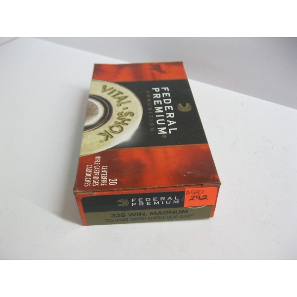 FEDERAL PREMIUM .338WIN MAG 225GR TROPHY BONDED BEAR CLAW|1X20 CARTRIDGES