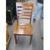 Image 4 : SOLID WOOD DINETTE TABLE W/4 WOOD CHAIRS - 2 LADDERBACK, 2 FLATBACK