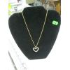 Image 3 : 10KT GOLD NECKLACE W/GOLD & DIAMOND HEART PENDANT