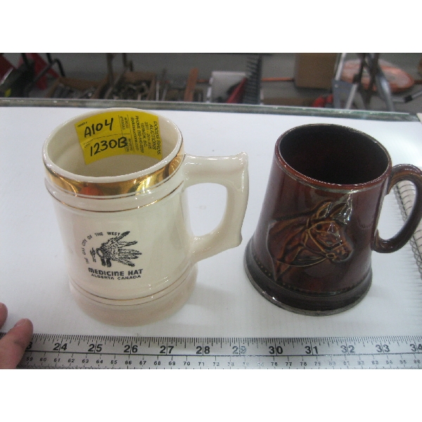 2 BEER STEINS