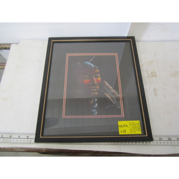 FRAMED PRINT "THE NATIVE WARRIOR"