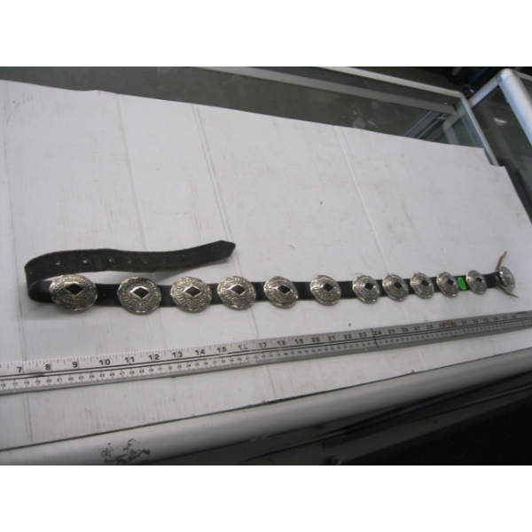 SILVER & LEATHER NAVAJO BELT