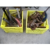Image 1 : 2 YELLOW CRATES W/ASST. C CLAMPS, CRESCENT WRENCHES, HAMMERS, ETC.