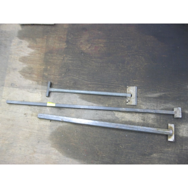 3 METAL POLES W/SCRAPER BLADES