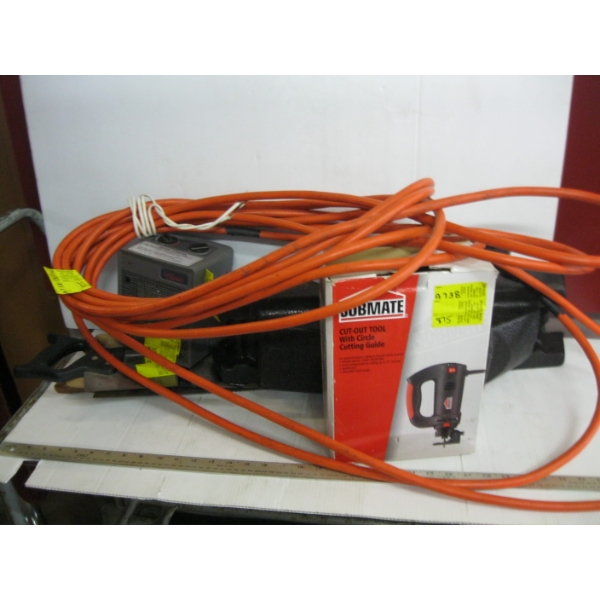 HEAVY DUTY EXTENSION CORD, ELECTRIC HEATER, HANDSAWS, ETC.